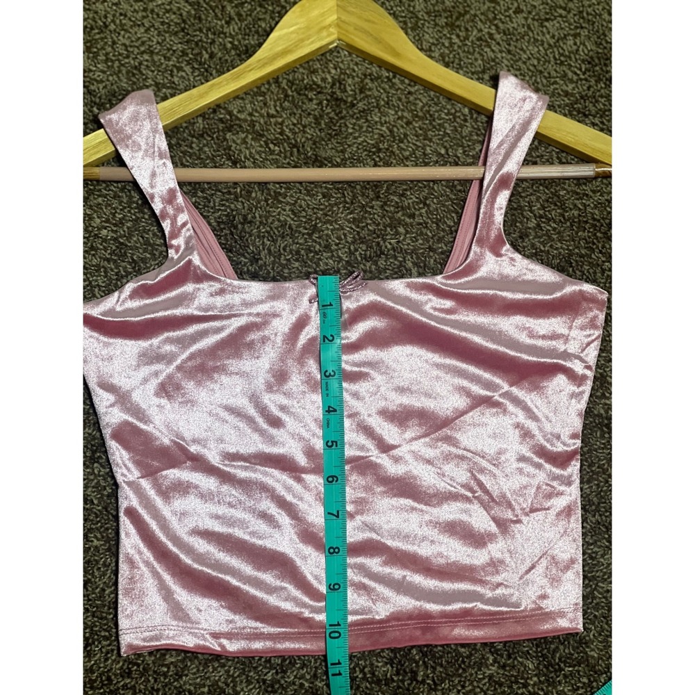 Wild Fable XS Pink Sleeveless Crop Top Shiny Satin Party Casual Cute